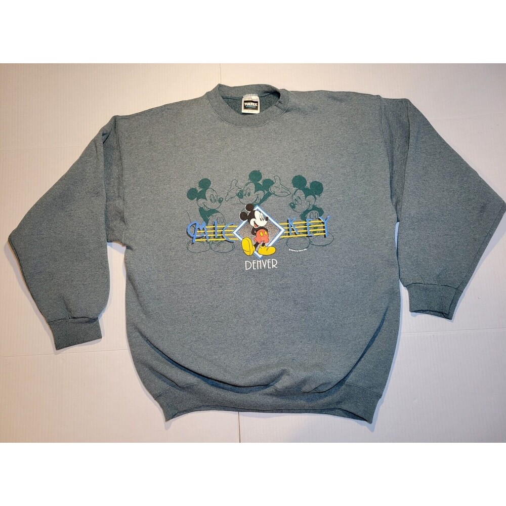 Vintage 90s Disney Mickey Mouse Denver Sherry Mig Crewneck‎ Sweatshirt Unisex XL